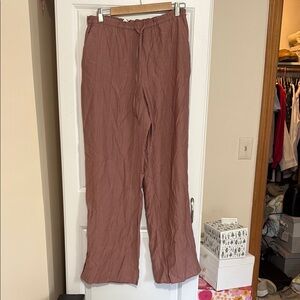 Zara Brown Wide Leg Pants Relaxed Fit